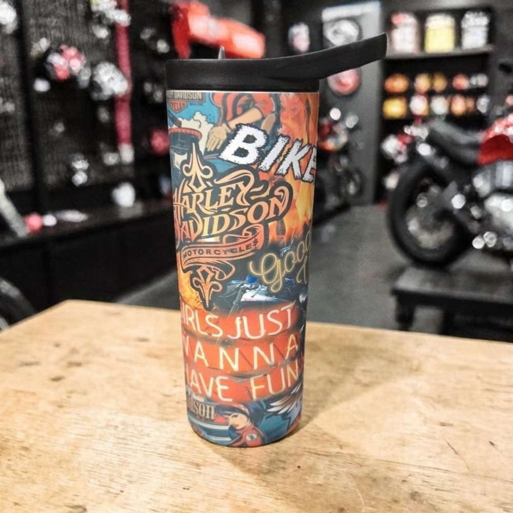 Harley‎ Davidson Flames Design Tumbler, Hogg Brand 20oz Insulated Drinkware